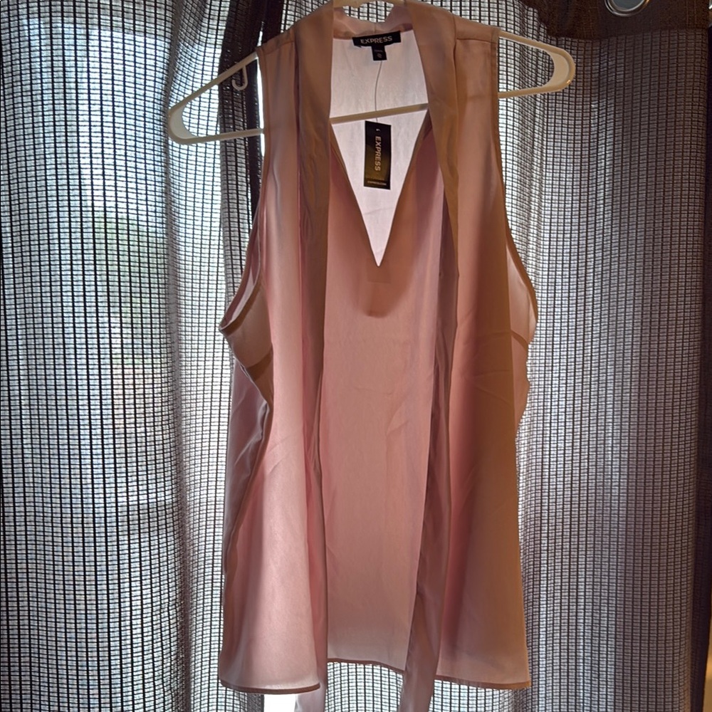 Express Pink Asymmetrical Tank Top